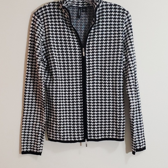 Houndstooth Sweater Jacket, Venini,Sz L - Picture 2 of 8